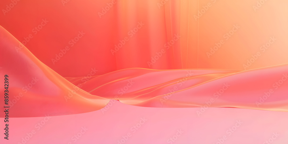 Fototapeta premium Gradient background shifting from vibrant coral to soft peach, ideal for creating a warm and inviting feel in product displays 