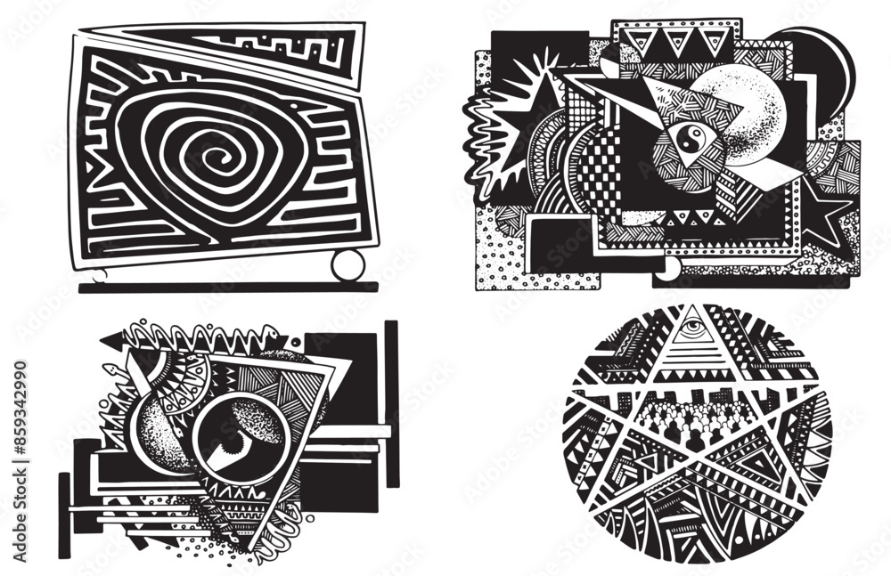 custom made wallpaper toronto digitalGraphical set of abstract illustrations with geometric shapes , vector abstract design