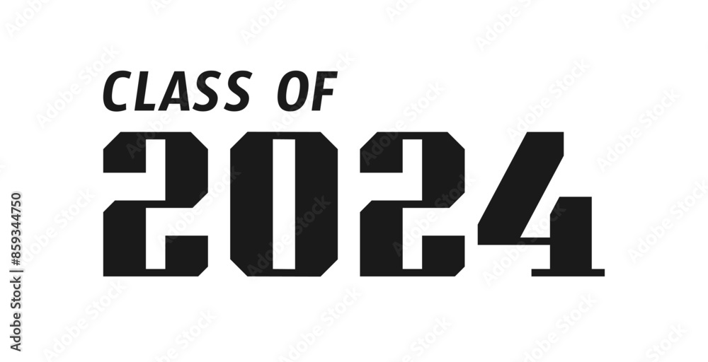 Minimal class of 2024 text vector. School university campus degree graduation celebration sign. Minimal class of 2024 text vector. School university campus degree graduation celebration sign.