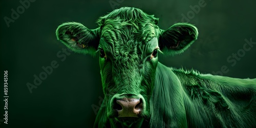 The Uncommon Green Cow. Concept Animals, Photography, Unique Subjects