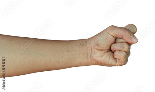 Hand fist gesture Isolated on transparent background, PNG File.