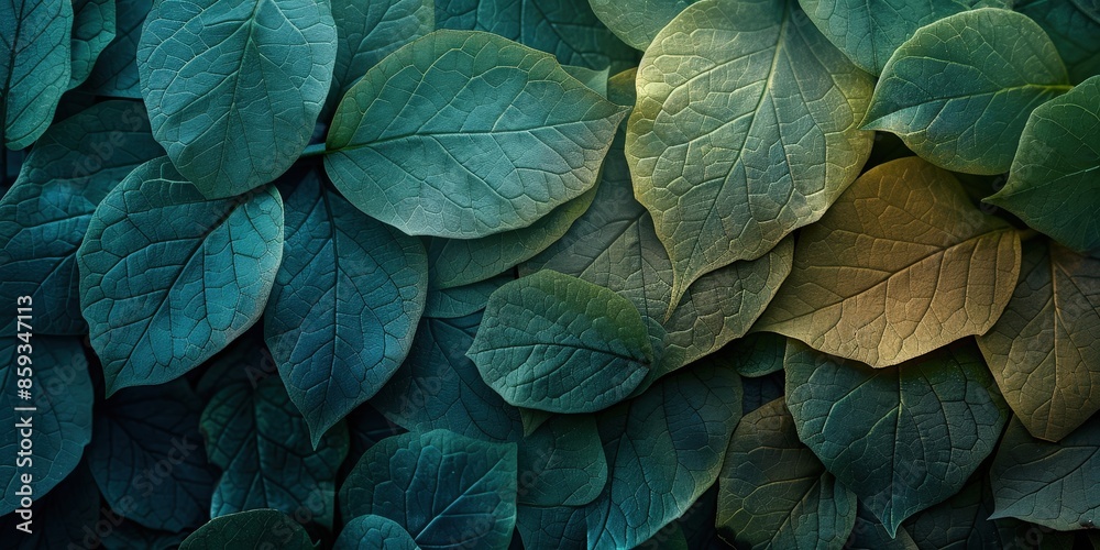 Fototapeta premium Vibrant Green and Golden Leaves