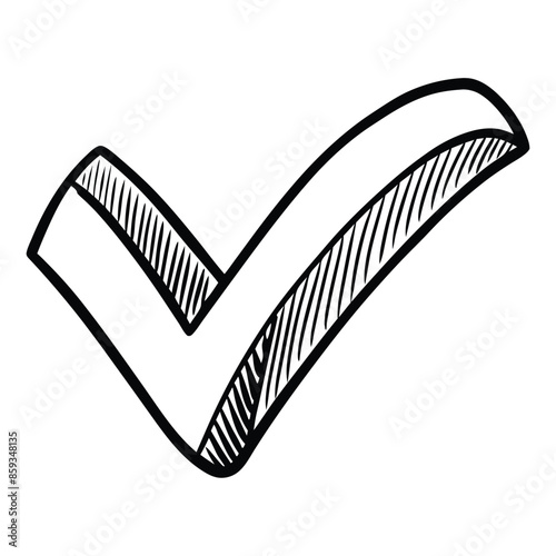 Bold Hand-Drawn Check Mark: Confirmation and Success