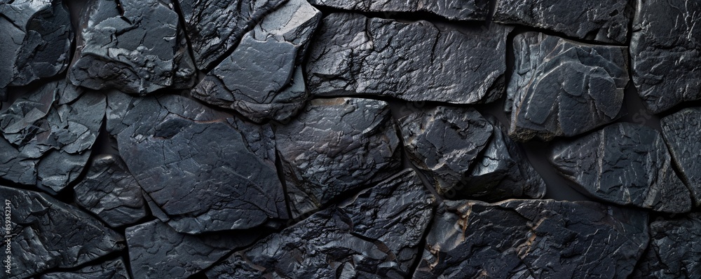 Smooth black stone background, top view. Smooth black stone background, top view.