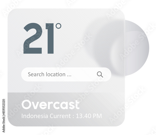 Overcast Weather Widget Bar Header Business and Technology Infographic Glasmorphism Frosted Template Design Vector Eps	