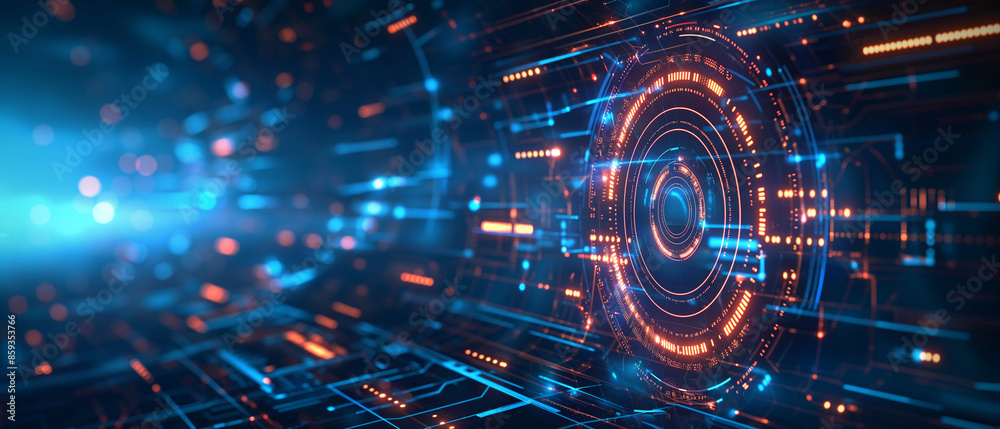optics background with lots spots futuristic glowing lines and circles optics background with lots spots futuristic glowing lines and circles