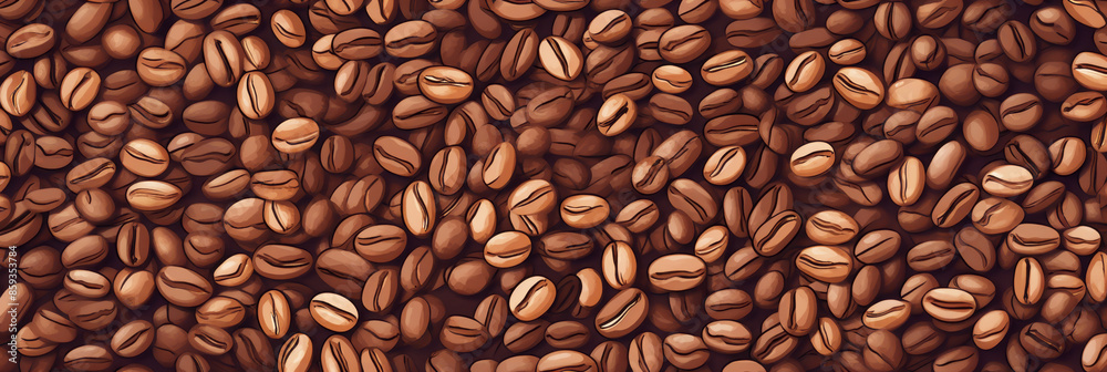 Coffee beans design illustration background wallpaper for coffee shop menu in retro style Coffee beans design illustration background wallpaper for coffee shop menu in retro style