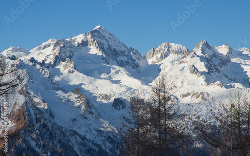 Snow-capped mountains near Madonna di Campiglio in Italy