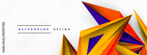 Minimal geometric abstract background. Low poly dynamic triangle design. Trendy techno business template for wallpaper, banner, background or landing