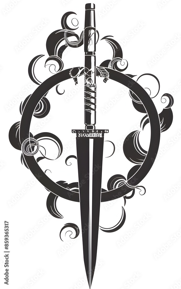 Sword Logo Illustration, Blade Illustration Sword Logo Illustration, Blade Illustration