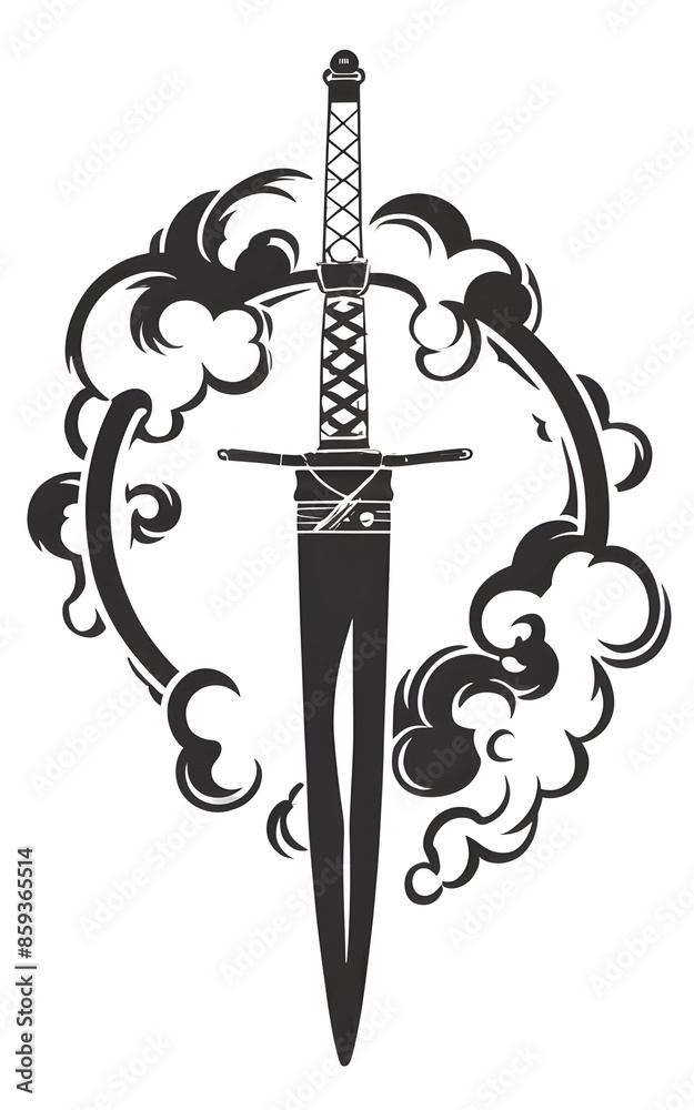 Sword Logo Illustration, Blade Illustration Sword Logo Illustration, Blade Illustration