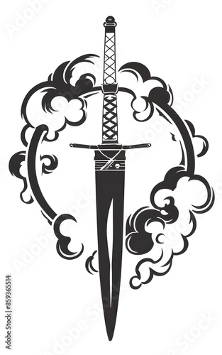 Sword Logo Illustration, Blade Illustration