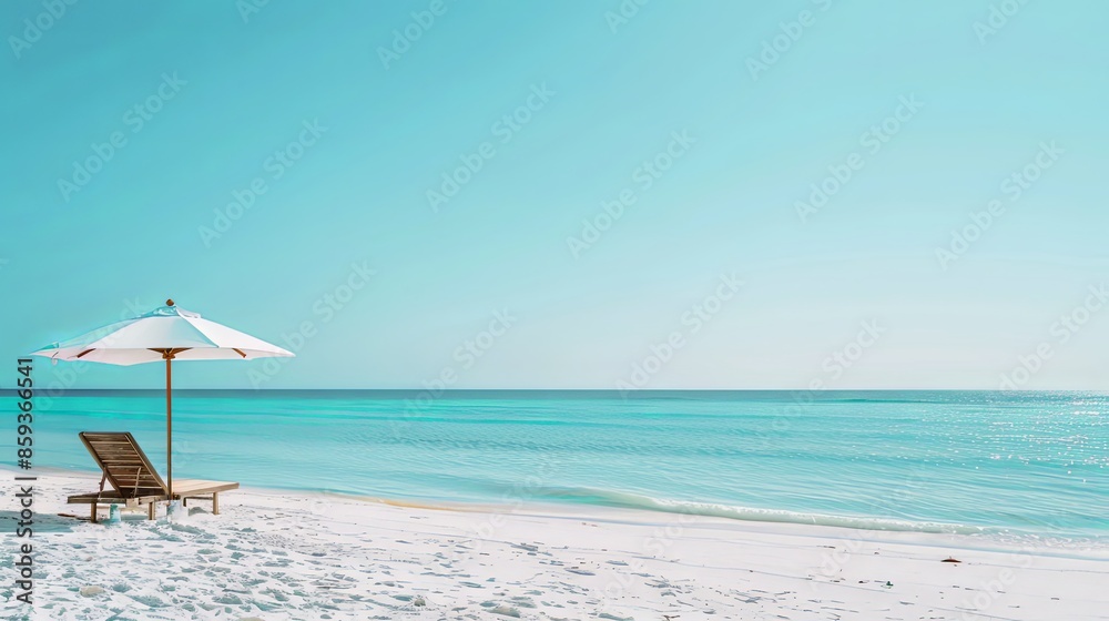 beach with umbrella and chairs beach with umbrella and chairs