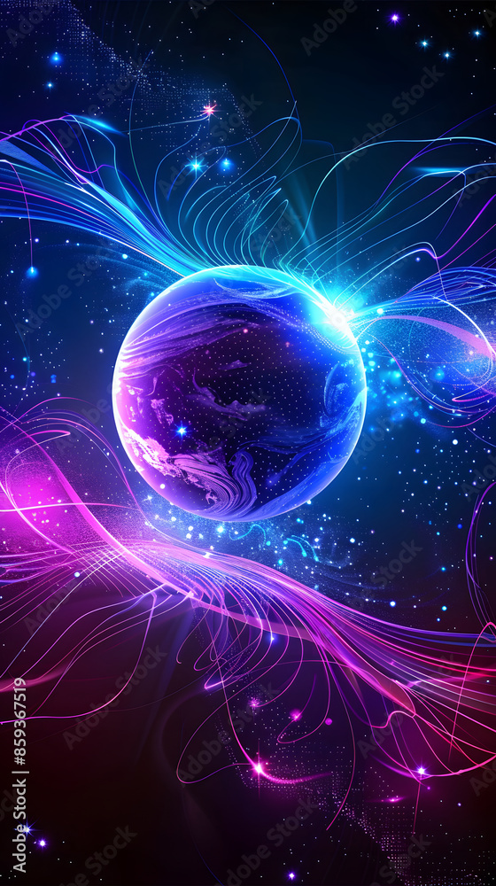 planet on space planet on space