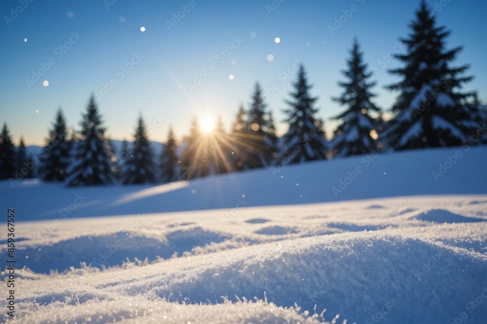 Winter snow background with snowdrifts, with beautiful light and snow flakes on the blue sky, beautiful bokeh circles, copy space. Winter snow background with snowdrifts, with beautiful light and snow flakes on the blue sky, beautiful bokeh circles, copy space.