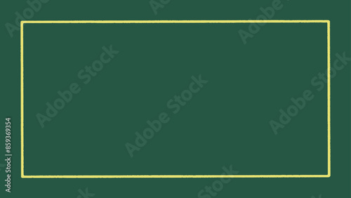 手描きのチョーク風のシンプルなフレームと緑の黒板カラーの背景素材 - 16:9
