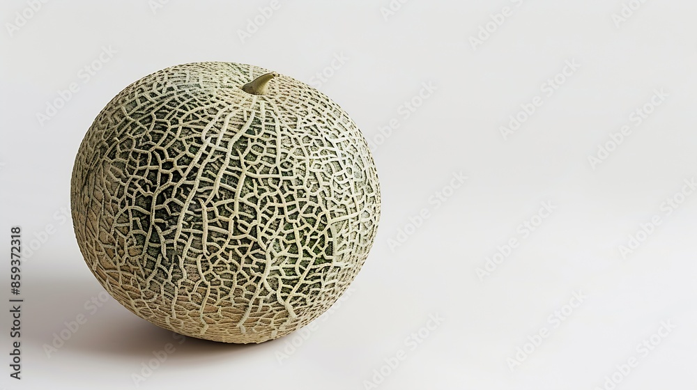 cantaloupe melon isolated on a white background : Generative AI