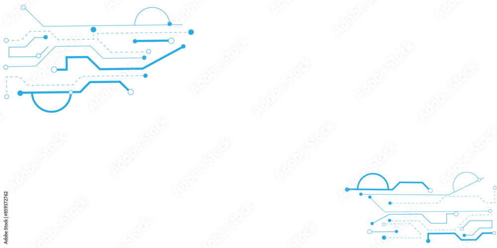 Vectors Technology blue circuit diagram. High-tech connection system on a white background. Vectors Technology blue circuit diagram. High-tech connection system on a white background.