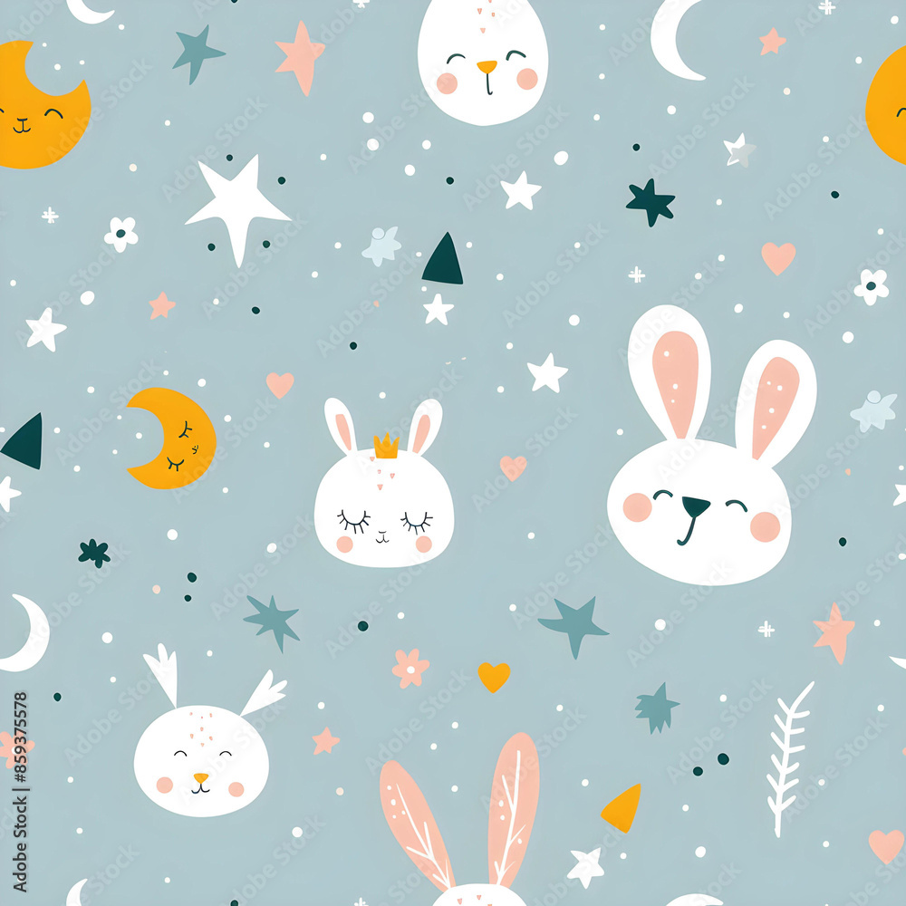 seamless pattern with rabbits seamless pattern with rabbits