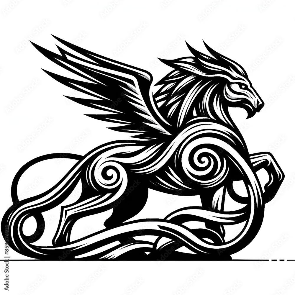 Fototapeta premium black and white tattoo