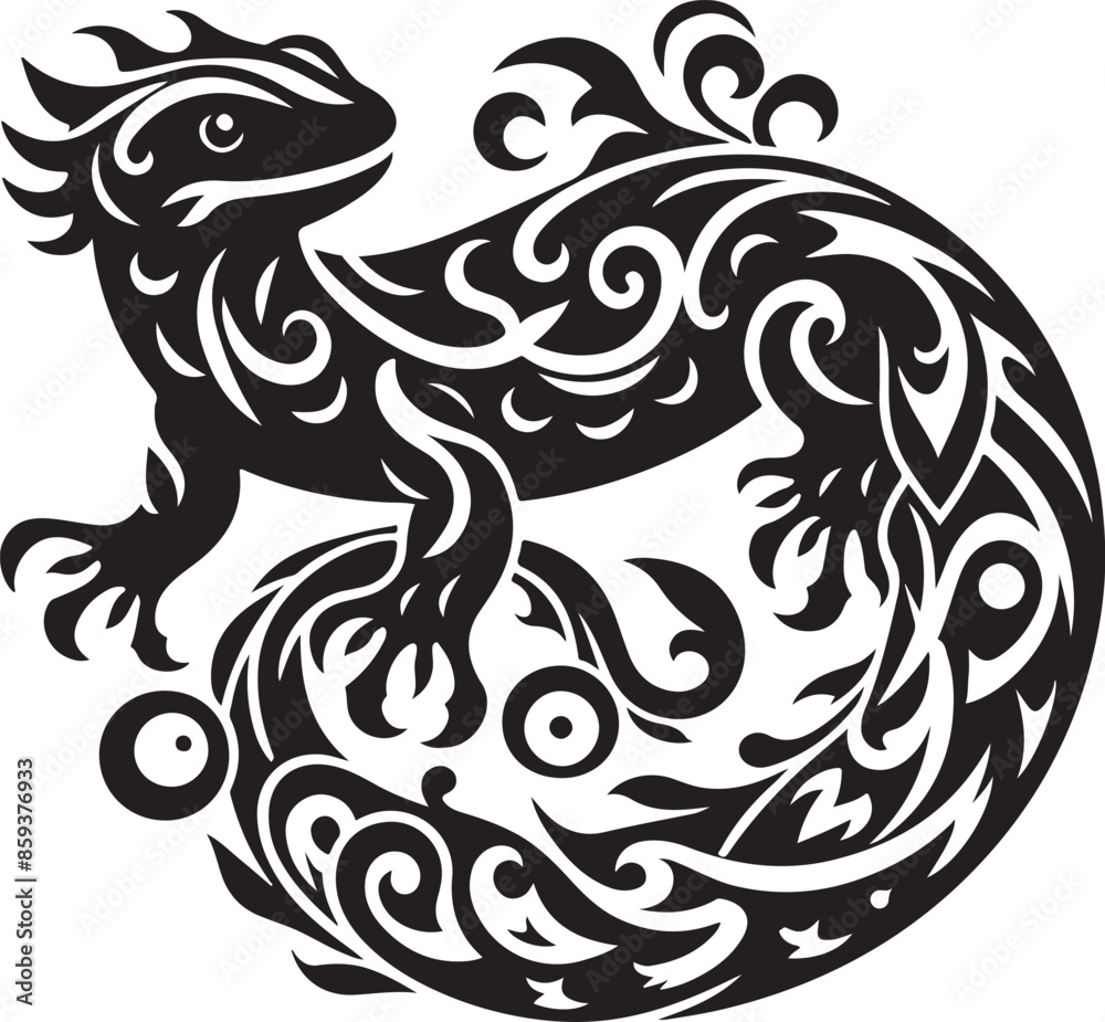 Salamander design silhouette vector art work EPS file Generator AI Salamander design silhouette vector art work EPS file Generator AI