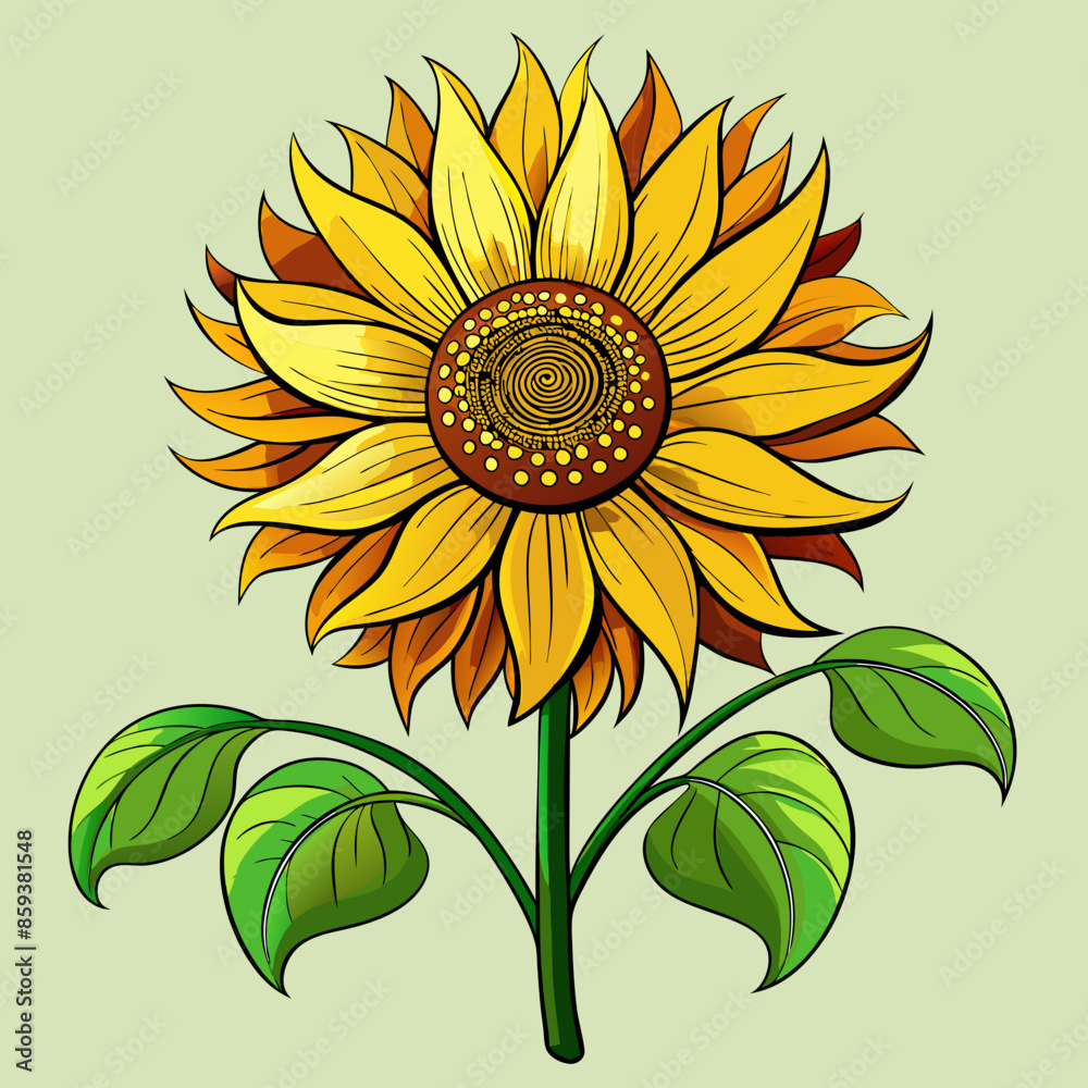 Fototapeta premium vector illustration of sunflower
