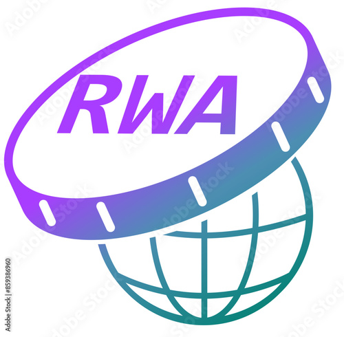 RWA NFT icon Non-fungible token crypto asset on blockchain, tokenized real world asset