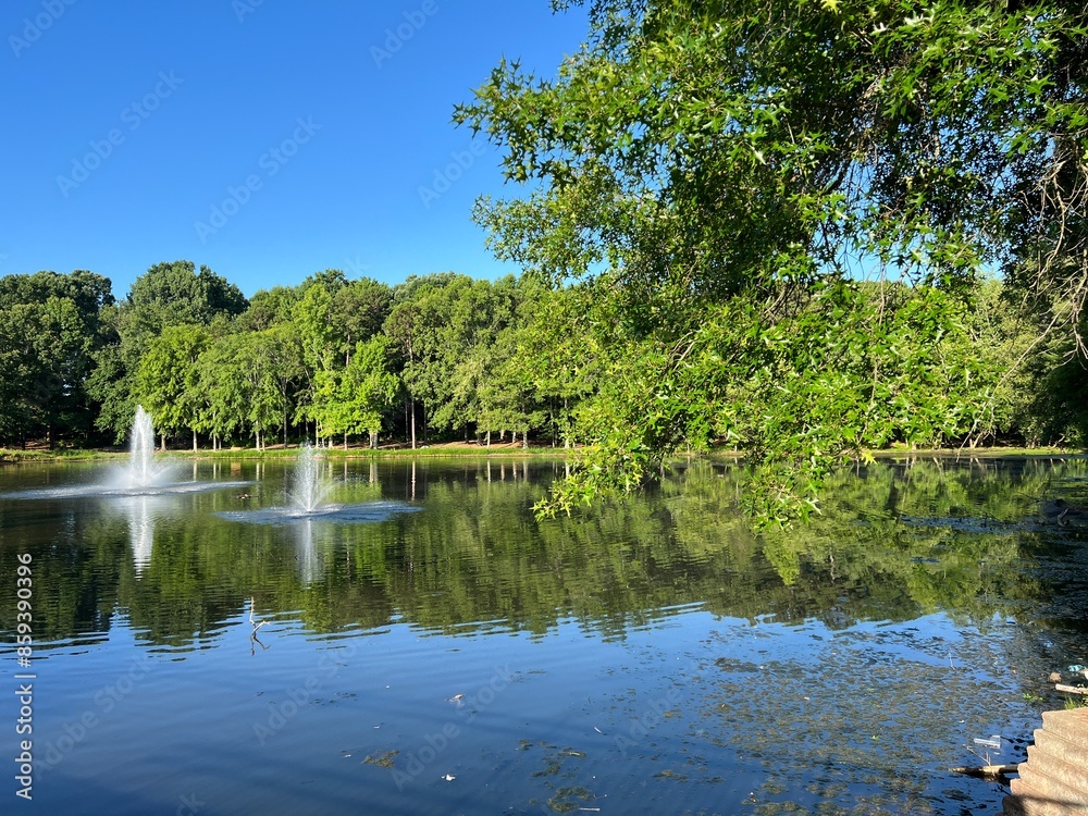 Peaceful lake landscape with copy space Peaceful lake landscape with copy space