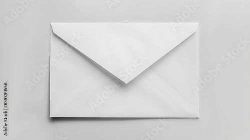 White envelope with folded blank sheet of paper for correspondence isolated on white background : Generative AI