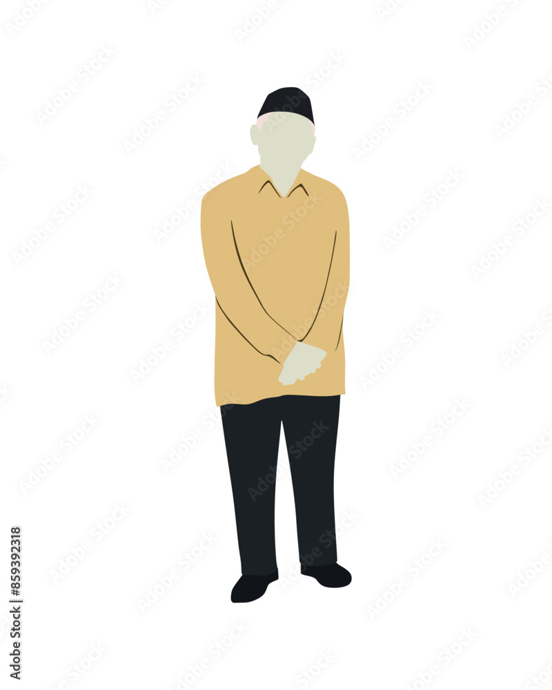 Flat vector people and illustration, old man with formal outfit Flat vector people and illustration, old man with formal outfit