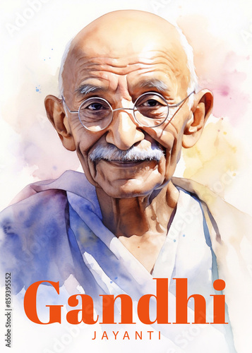 Mohandas Karam Chandra Gandhi Birthday. Mahatma Gandhi Poster Design photo