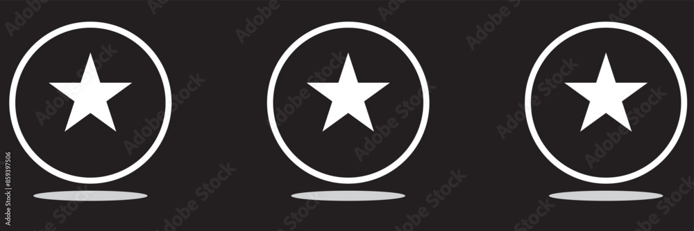  Podium with star icon set. Vector symbol for achievement and award recognition.