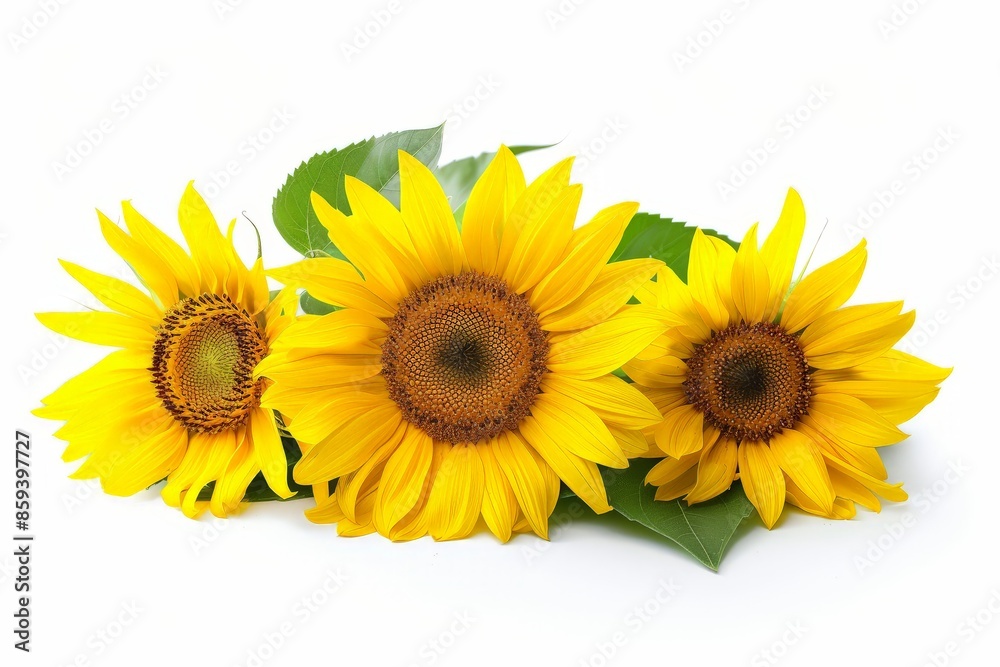 Naklejka premium sunflower on white background