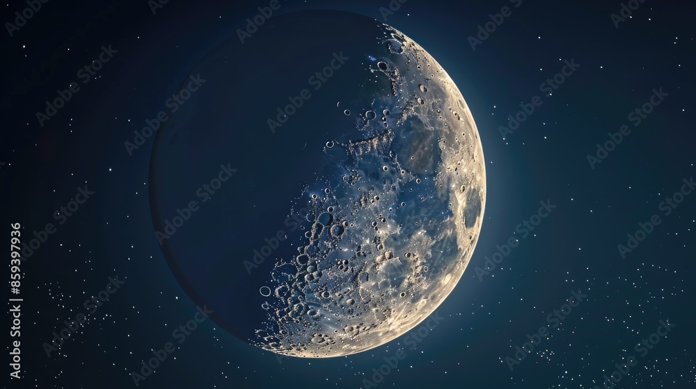 Fototapeta premium A close up look at the crescent moon