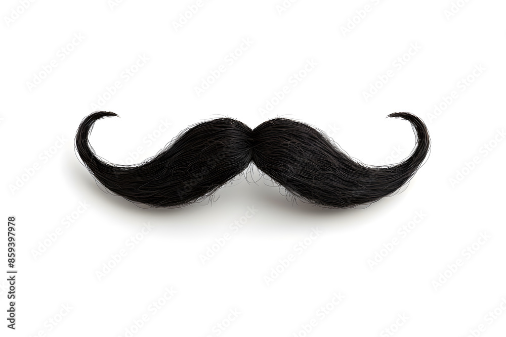 Black moustache isolated on white background Black moustache isolated on white background