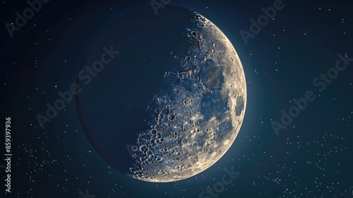 A close up look at the crescent moon