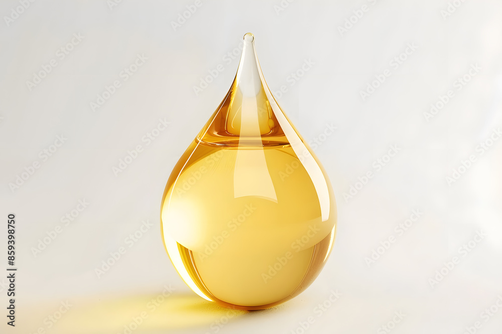 Yellow Oil Drop, isolated on white background Yellow Oil Drop, isolated on white background