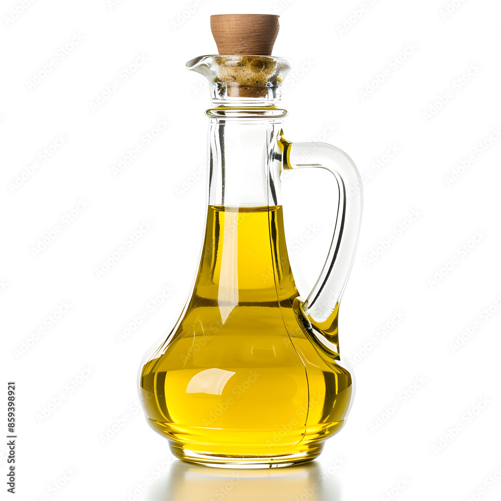 Olive oil glass bottle, isolated on white background Olive oil glass bottle, isolated on white background