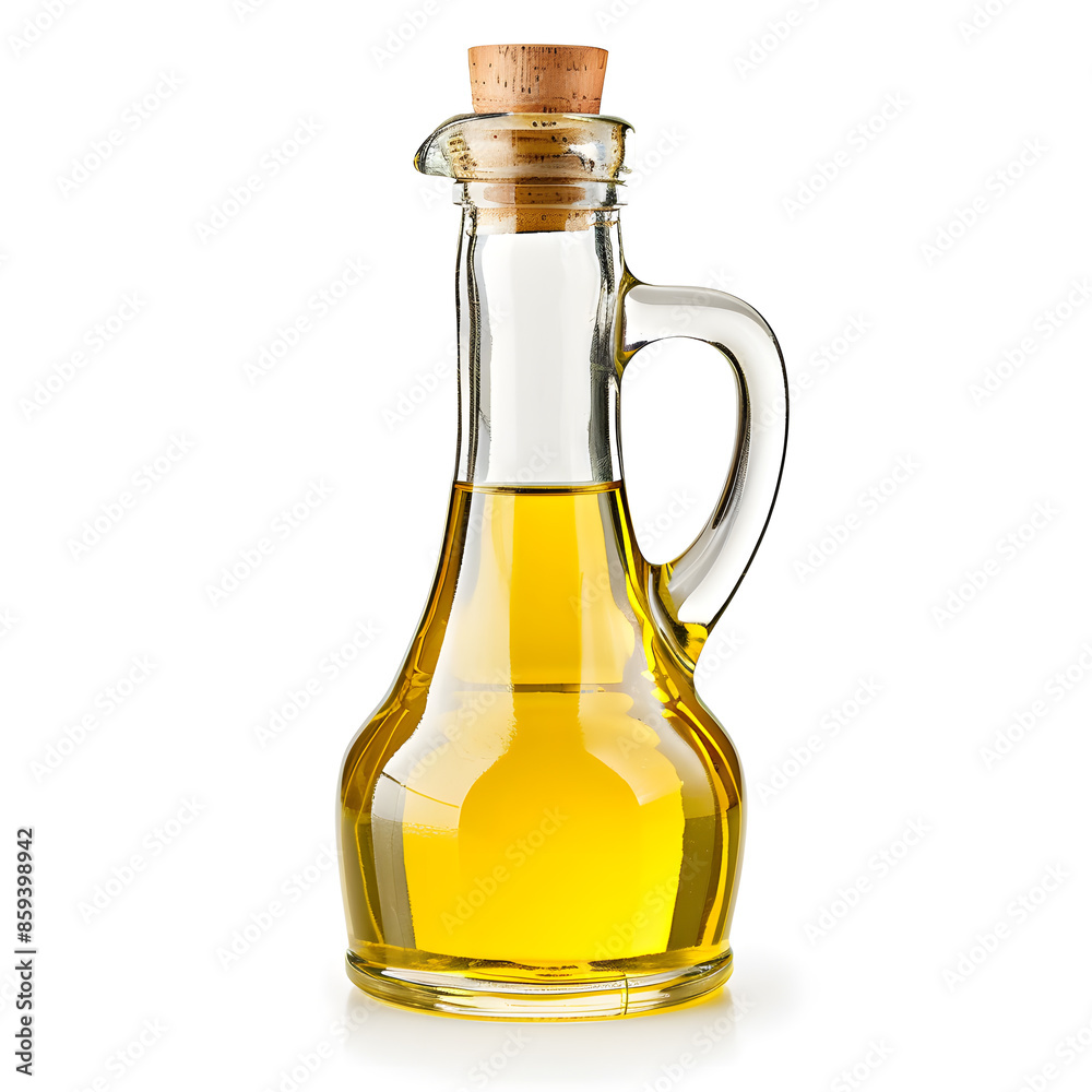 Olive oil glass bottle, isolated on white background Olive oil glass bottle, isolated on white background