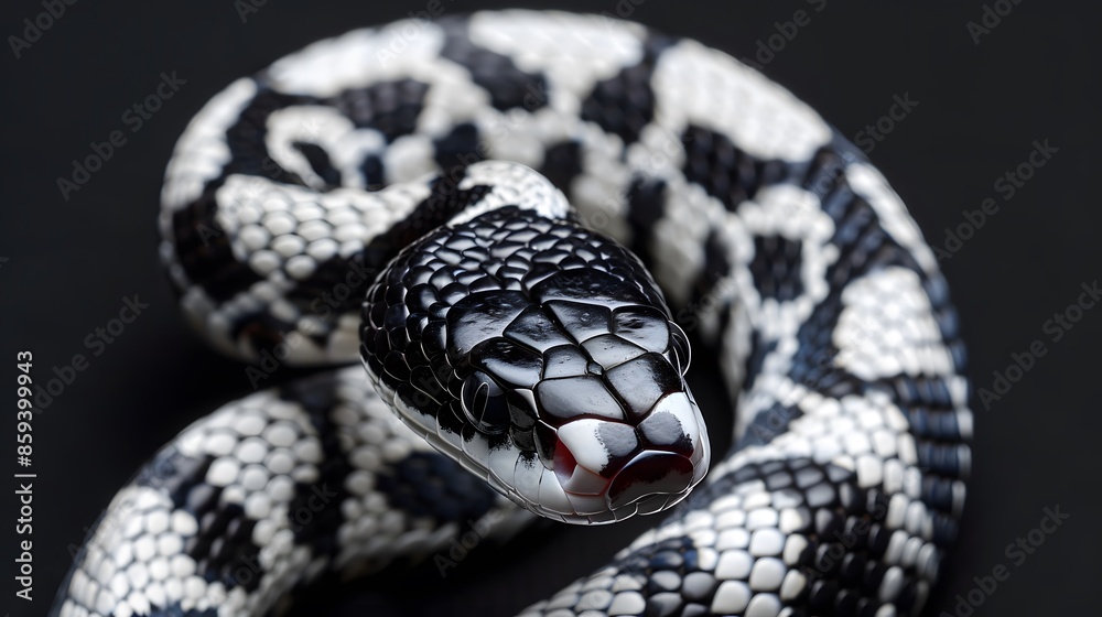 Snow eastern kingsnake, Lampropeltis getula californiae. Snow eastern kingsnake, Lampropeltis getula californiae.