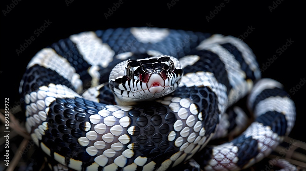 Snow eastern kingsnake, Lampropeltis getula californiae. Snow eastern kingsnake, Lampropeltis getula californiae.