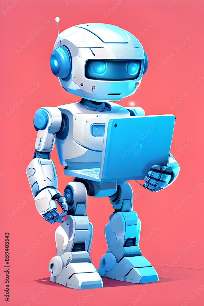 cute blue robot with tab cute blue robot with tab