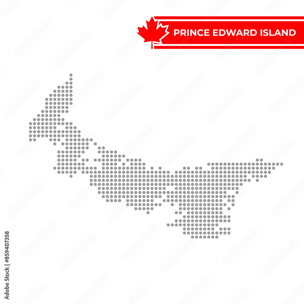 Obraz premium Dotted map of Prince Edward Island is a province of Canada
