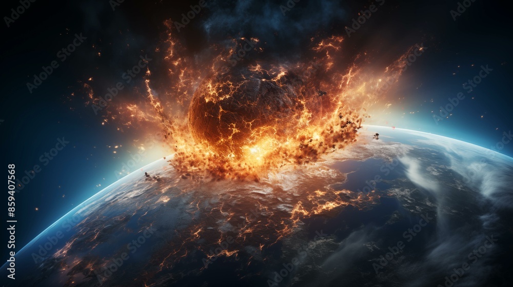 Planet Earth burning under the extreme heat of the sun Planet Earth burning under the extreme heat of the sun