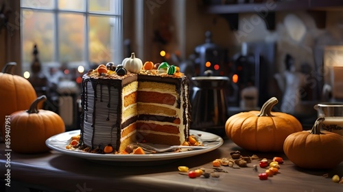 "Halloween Decorated Layer Cake"