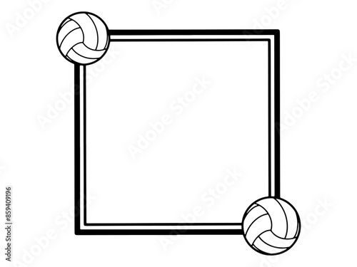 Volleyball Frame Outline Background Illustration