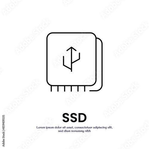 ssd thin outline icon vector design good for web or mobile app