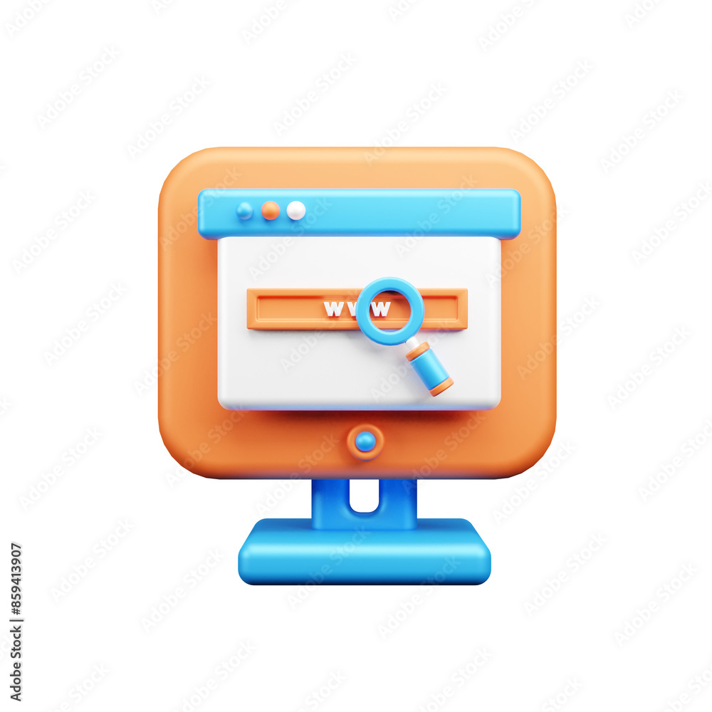 SEO and WEB 3d Illustration Icon SEO and WEB 3d Illustration Icon