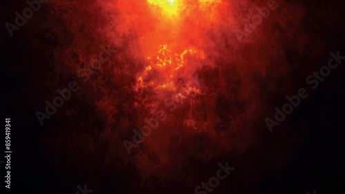 Abstract fire texture motion background. Yellow red and orange fire flames glowing with fiery combustion isolated on a black background. Abstract 3d vector illustration