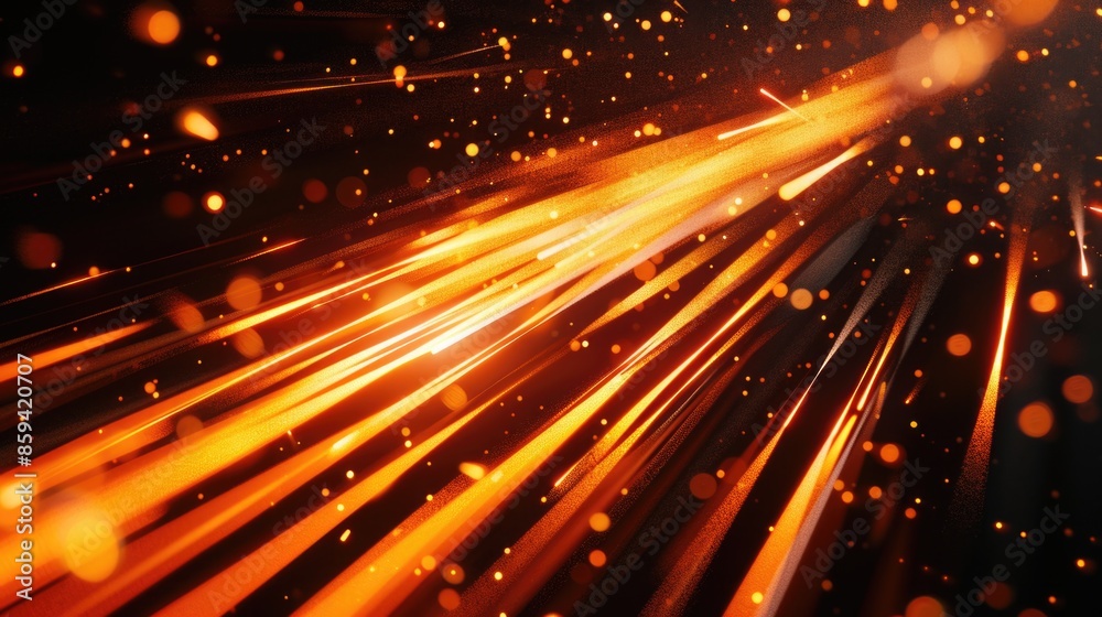 Fototapeta premium A blurry image of a warm and vibrant orange light